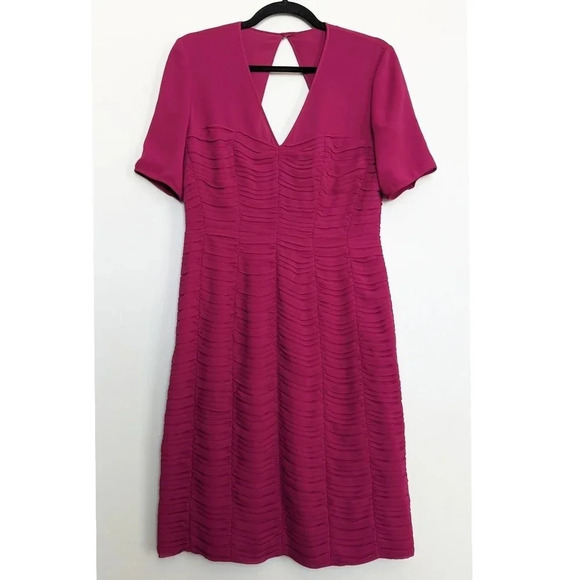 Burberry London Pleated V-neck Dress. - Picture 2 of 10